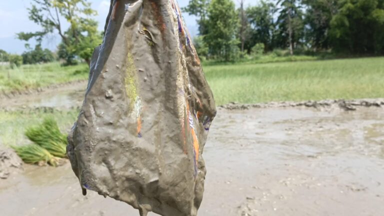 बजारका प्लाष्टिकजन्य फोहोर किसानको खेतबारीमा